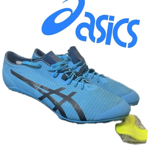 ASICS SONICSPRINTSHOES TRACK FIELD SPIKES ElLITE 2 MEN SZ 12 DIGITAL AQUA BLUE - Picture 1 of 16